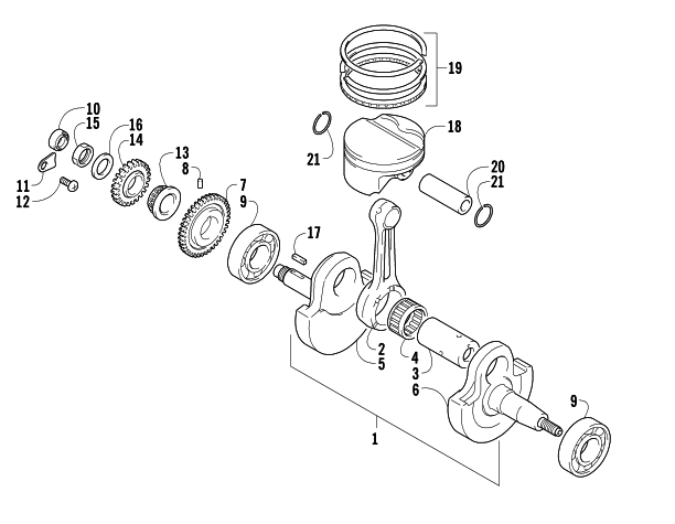 Parts Diagram for Arctic Cat 2004 400 DVX ATV CRANKSHAFT ASSEMBLY