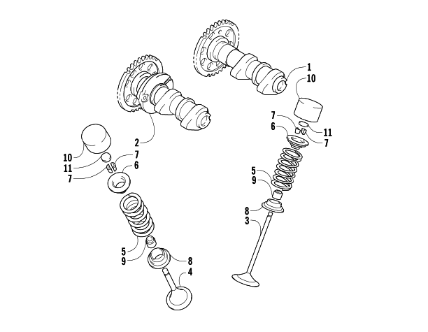 Parts Diagram for Arctic Cat 2006 400 DVX ATV CAMSHAFT/VALVE ASSEMBLY