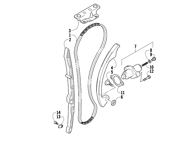 Parts Diagram for Arctic Cat 2006 400 DVX ATV CAM CHAIN ASSEMBLY