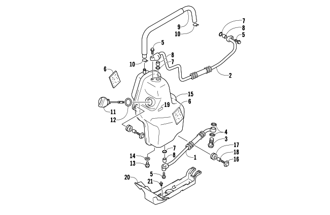 Parts Diagram for Arctic Cat 2008 400 DVX ATV OIL TANK AND HOSE ASSEMBLY