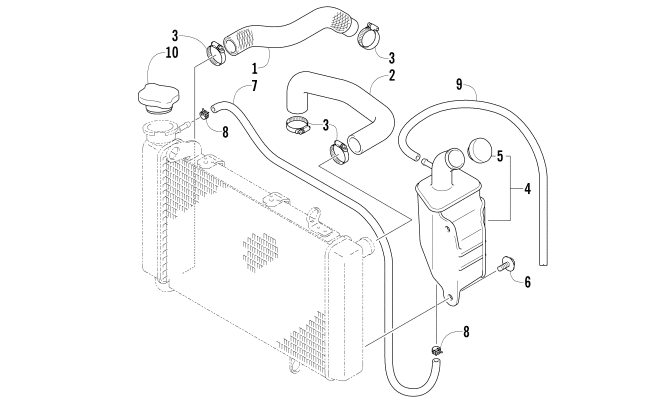 Parts Diagram for Arctic Cat 2007 400 DVX LIMITED EDITION ATV RADIATOR HOSE ASSEMBLY
