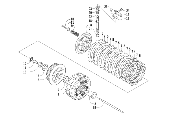 Parts Diagram for Arctic Cat 2004 400 DVX ATV CLUTCH ASSEMBLY