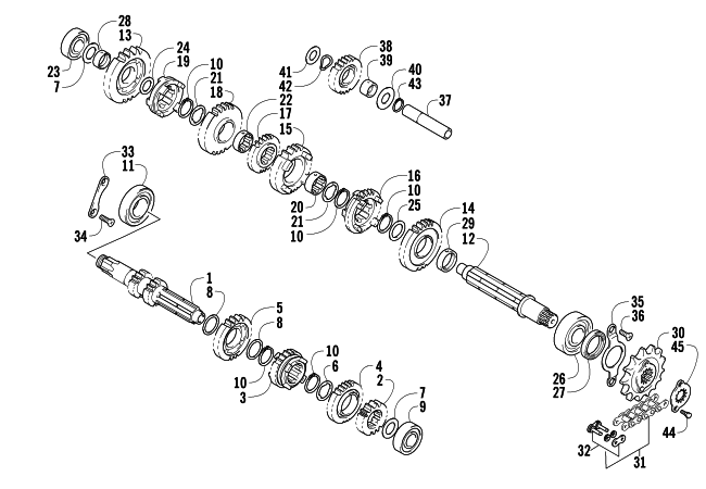 Parts Diagram for Arctic Cat 2007 400 DVX LIMITED EDITION ATV TRANSMISSION ASSEMBLY