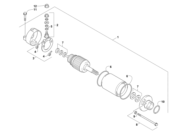 Parts Diagram for Arctic Cat 2007 400 DVX ATV STARTER MOTOR ASSEMBLY