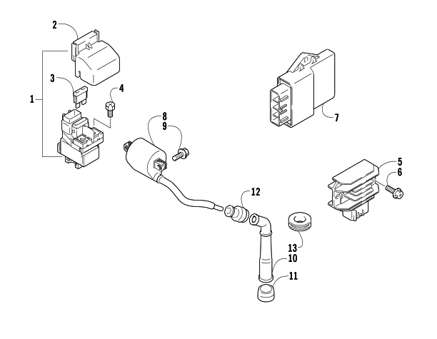 Parts Diagram for Arctic Cat 2004 400 DVX ATV ELECTRICAL ASSEMBLY