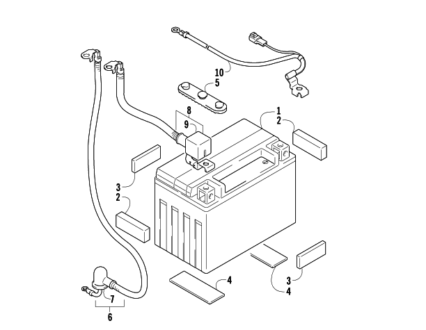 Parts Diagram for Arctic Cat 2007 400 DVX ATV BATTERY ASSEMBLY