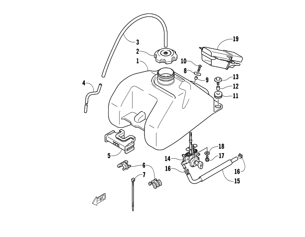 Parts Diagram for Arctic Cat 2007 400 DVX LIMITED EDITION ATV GAS TANK ASSEMBLY