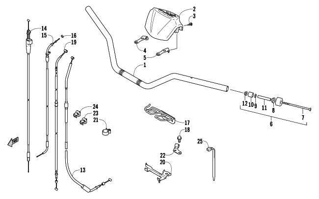 Parts Diagram for Arctic Cat 2006 400 DVX ATV HANDLEBAR ASSEMBLY