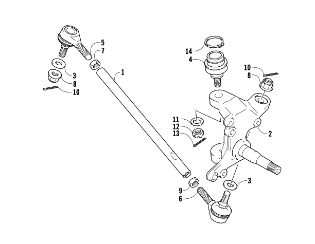Parts Diagram for Arctic Cat 2004 400 DVX ATV TIE ROD ASSEMBLY