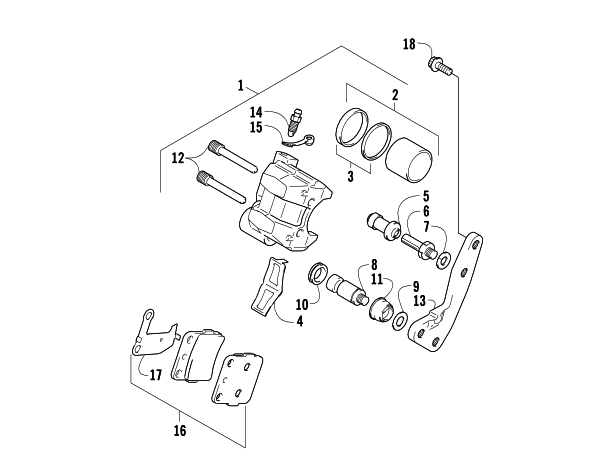 Parts Diagram for Arctic Cat 2007 400 DVX LIMITED EDITION ATV FRONT BRAKE ASSEMBLY