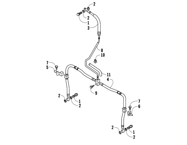 Parts Diagram for Arctic Cat 2007 400 DVX ATV FRONT BRAKE HOSE ASSEMBLY