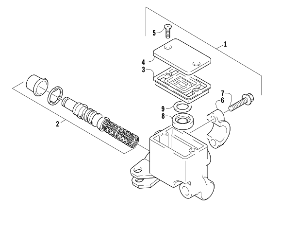 Parts Diagram for Arctic Cat 2008 400 DVX ATV FRONT MASTER CYLINDER ASSEMBLY