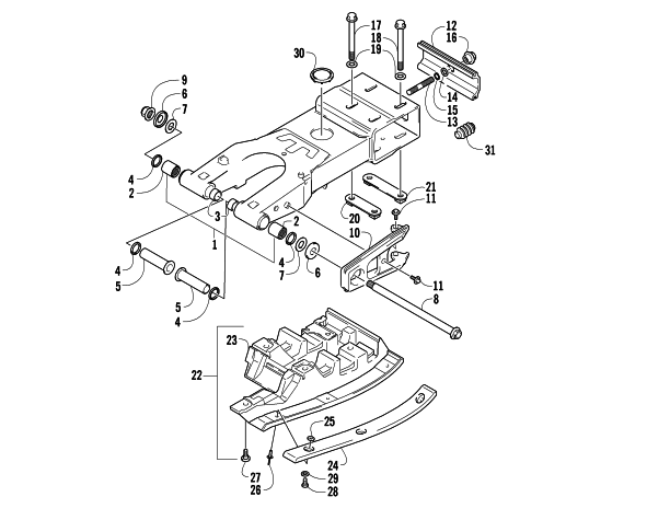 Parts Diagram for Arctic Cat 2004 400 DVX ATV SWING ARM ASSEMBLY