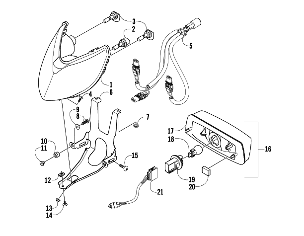 Parts Diagram for Arctic Cat 2004 400 DVX ATV HEADLIGHT AND TAILLIGHT ASSEMBLIES