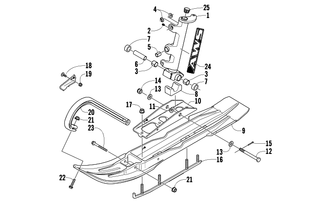 Parts Diagram for Arctic Cat 2005 KING CAT 900 EFI EARLY BUILD SNOWMOBILE SKI AND SPINDLE ASSEMBLY