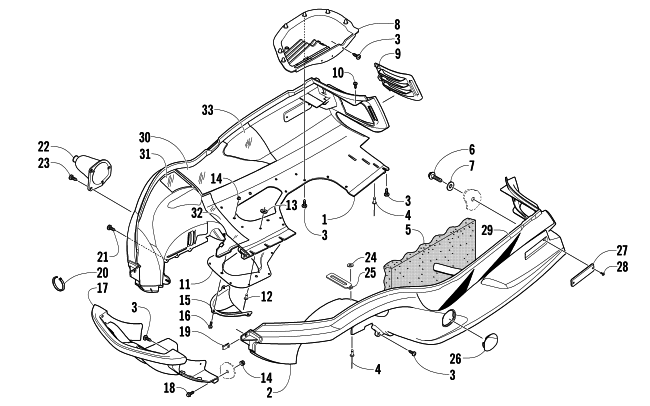 Parts Diagram for Arctic Cat 2005 KING CAT 900 EFI EARLY BUILD SNOWMOBILE BELLY PAN AND FRONT BUMPER ASSEMBLY