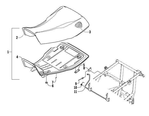 Parts Diagram for Arctic Cat 2004 650 V-2 4X4 FIS MRP NA ATV SEAT ASSEMBLY