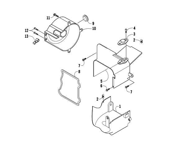 Parts Diagram for Arctic Cat 2004 90 Y-12 YOUTH 4-STROKE ATV FAN SHROUD ASSEMBLY