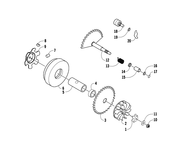 Parts Diagram for Arctic Cat 2005 90 Y-12 YOUTH ATV DRIVE CLUTCH ASSEMBLY