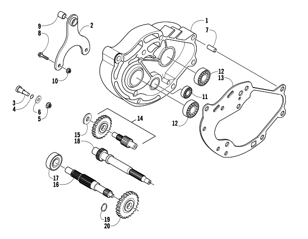 Parts Diagram for Arctic Cat 2005 90 Y-12 YOUTH ATV TRANSMISSION ASSEMBLY