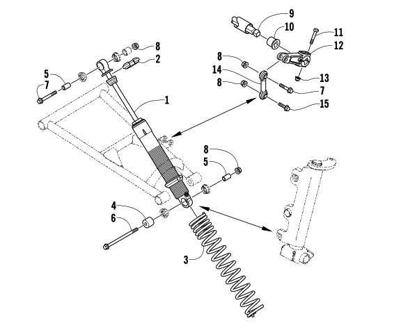 Parts Diagram for Arctic Cat 2005 T660 TURBO ST EFI EARLY BUILD SNOWMOBILE SHOCK ABSORBER AND SWAY BAR ASSEMBLY