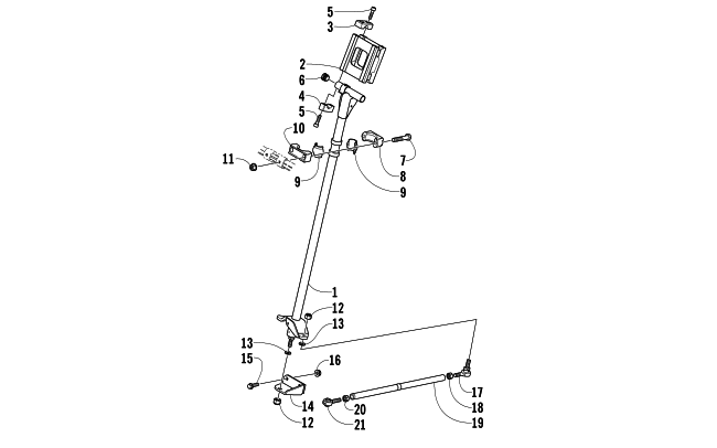 Parts Diagram for Arctic Cat 2005 T660 TURBO SNOWMOBILE STEERING POST ASSEMBLY