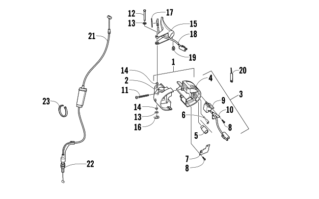 Parts Diagram for Arctic Cat 2005 T660 TURBO ST EFI EARLY BUILD SNOWMOBILE THROTTLE CONTROL ASSEMBLY