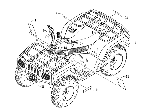 Parts Diagram for Arctic Cat 2004 650 V-2 4X4 FIS SE ATV DECALS