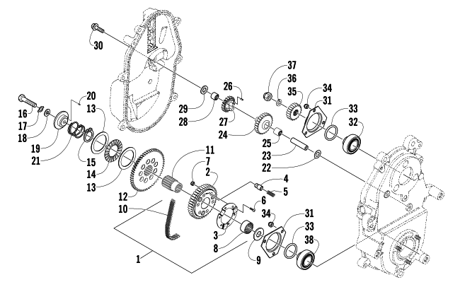 Parts Diagram for Arctic Cat 2005 T660 TURBO ST EFI EARLY BUILD SNOWMOBILE DRIVE/REVERSE DROPCASE ASSEMBLY