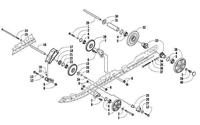 Parts Diagram for Arctic Cat 2005 T660 TURBO ST EFI EARLY BUILD SNOWMOBILE IDLER WHEEL ASSEMBLY