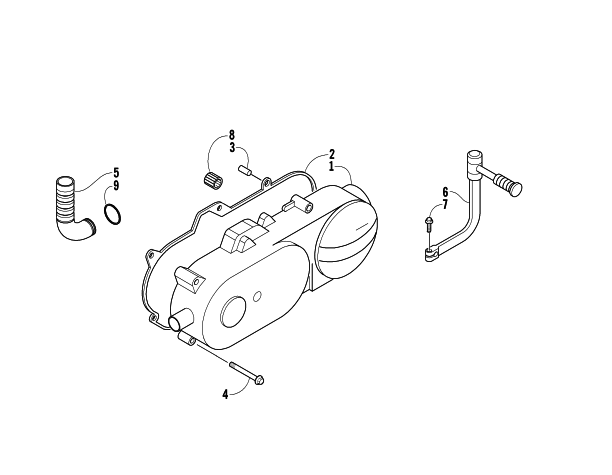 Parts Diagram for Arctic Cat 2004 90 Y-12 YOUTH 4-STROKE ATV LEFT CRANKCASE COVER ASSEMBLY