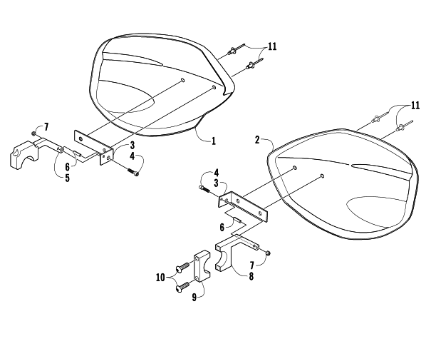 Parts Diagram for Arctic Cat 2004 650 V-2 4X4 FIS SE CA ATV HAND GUARD ASSEMBLY