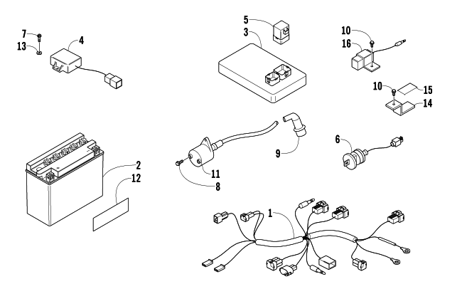 Parts Diagram for Arctic Cat 2005 90 Y-12 YOUTH ATV ELECTRICAL