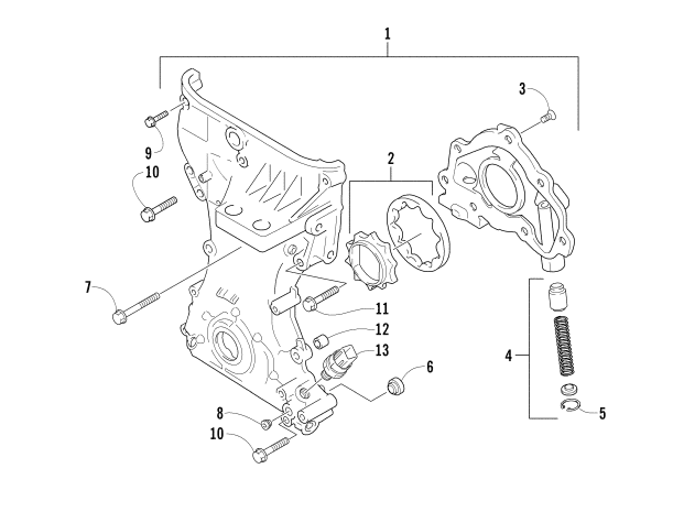 Parts Diagram for Arctic Cat 2006 T660 TOURING SNOWMOBILE TIMING CHAIN COVER/OIL PUMP ASSEMBLY