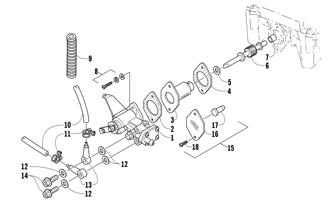 Parts Diagram for Arctic Cat 1999 BEARCAT 440 II - 156 IN. SNOWMOBILE OIL PUMP
