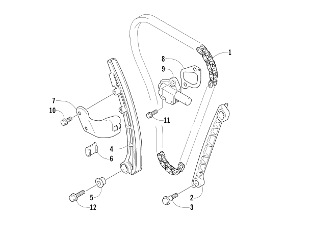 Parts Diagram for Arctic Cat 2005 T660 TURBO TOURING SNOWMOBILE CAM CHAIN ASSEMBLY