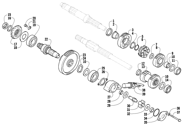 Parts Diagram for Arctic Cat 2008 500 MANUAL TRANSMISSION 4X4 FIS ATV SECONDARY TRANSMISSION ASSEMBLY