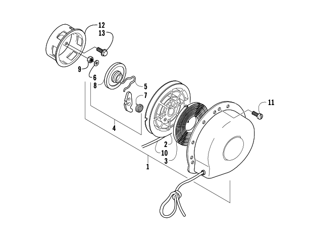 Parts Diagram for Arctic Cat 2006 Z 440 LX SNOWMOBILE RECOIL STARTER