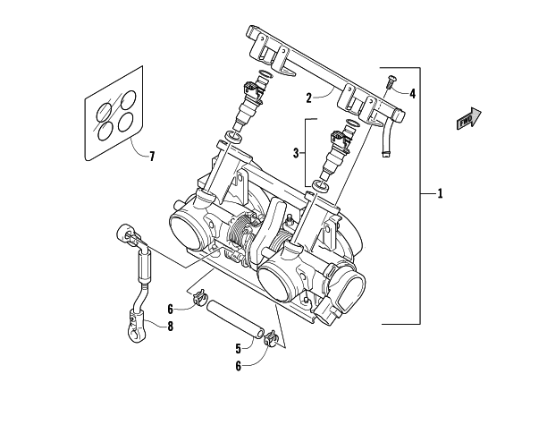 Parts Diagram for Arctic Cat 2004 FIRECAT 700 EFI EXT SNOWMOBILE THROTTLE BODY ASSEMBLY