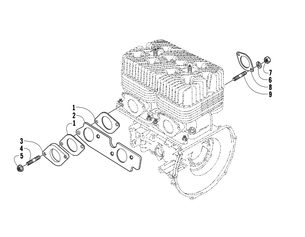 Parts Diagram for Arctic Cat 2005 BEARCAT 570 SNOWMOBILE INTAKE ASSEMBLY