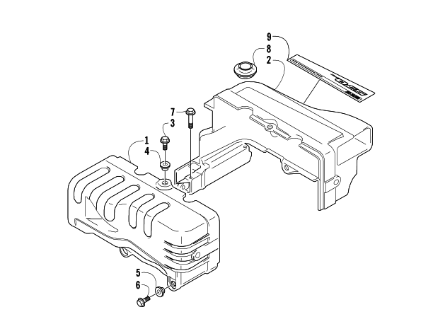 Parts Diagram for Arctic Cat 2004 BEARCAT 570 SNOWMOBILE CYLINDER COWLING ASSEMBLY