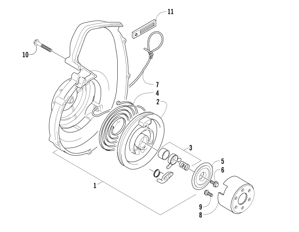 Parts Diagram for Arctic Cat 2008 T570 SNOWMOBILE RECOIL STARTER