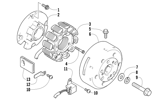 Parts Diagram for Arctic Cat 2004 SABERCAT 500 SNOWMOBILE MAGNETO