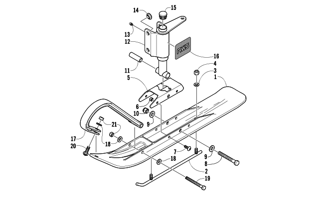 Parts Diagram for Arctic Cat 2005 ZR 120 SNOWMOBILE SKI AND SPINDLE ASSEMBLY