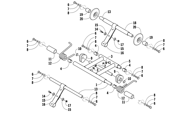 Parts Diagram for Arctic Cat 2005 ZR 120 SNOWMOBILE REAR SUSPENSION ARM ASSEMBLY