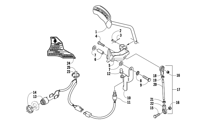 Parts Diagram for Arctic Cat 2005 PANTHER 370 R SNOWMOBILE REVERSE SHIFT LEVER ASSEMBLY