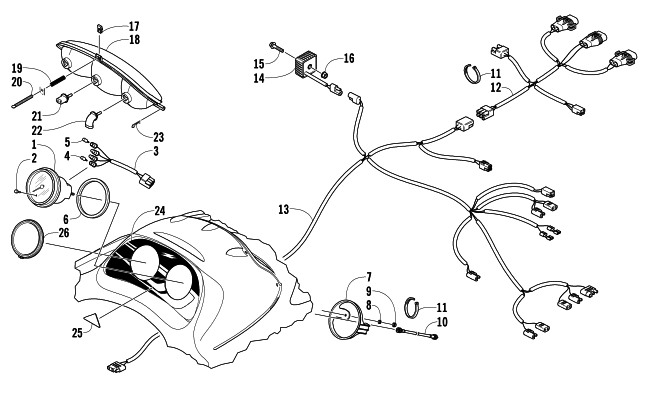 Parts Diagram for Arctic Cat 2005 Z 370 SNOWMOBILE HEADLIGHT, INSTRUMENTS, AND WIRING ASSEMBLIES