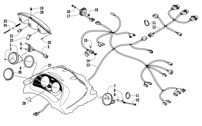 Parts Diagram for Arctic Cat 2005 Z 370 LX SNOWMOBILE HEADLIGHT, INSTRUMENTS, AND WIRING ASSEMBLIES