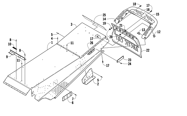 Parts Diagram for Arctic Cat 2005 Z 370 SNOWMOBILE TUNNEL AND REAR BUMPER