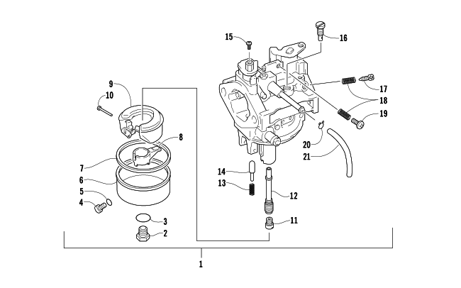 Parts Diagram for Arctic Cat 2003 ZR 120 SNOWMOBILE CARBURETOR